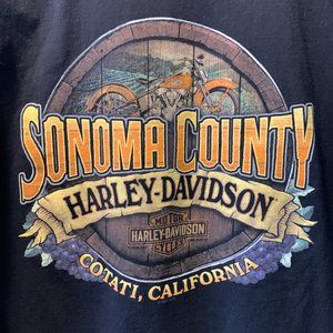 Harley Davidson Motorcycles Sonoma County Cotati California Graphic Tee Size XL